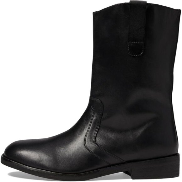 New Free People Black Leather Easton Equestrian Ankle Boots size 8.5 - Picture 2 of 9